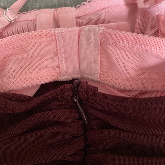 Burgundy and pink mini dress - Picture 10 of 11